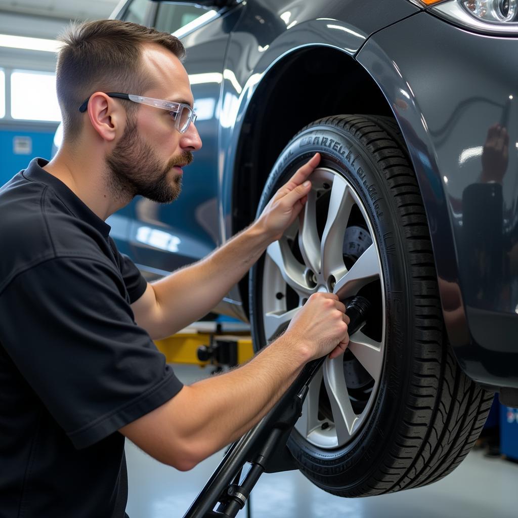 Tire Service Appointment in Progress