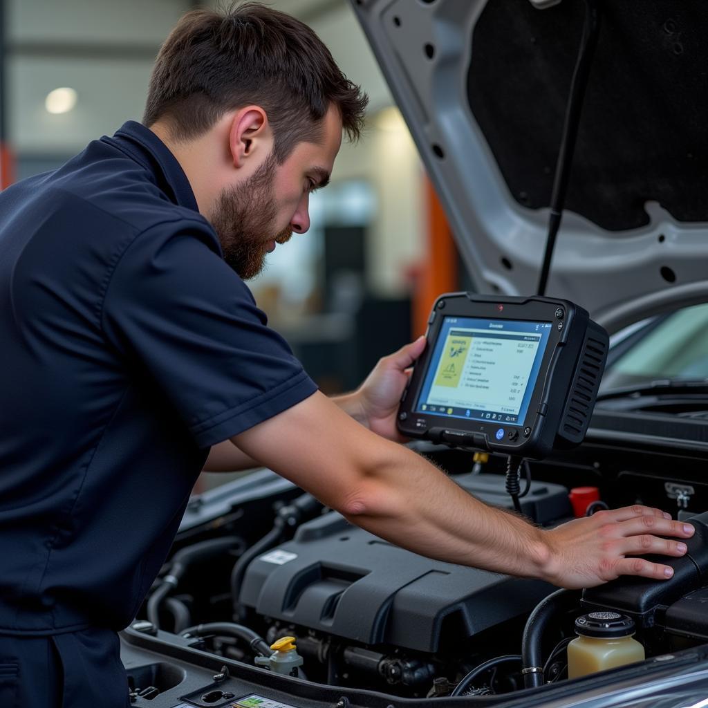 Toowong Mechanic Performing Diagnostics on a Car