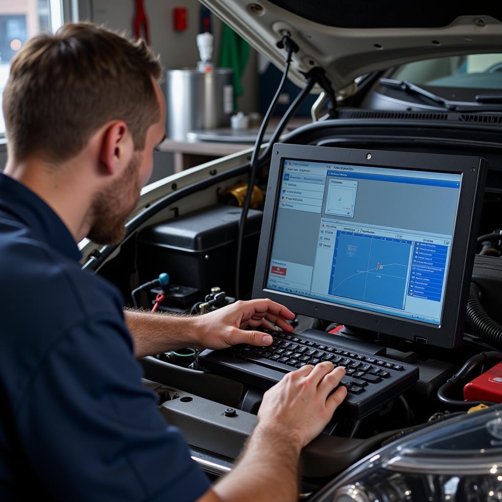 Toronto Mechanic Checking Car Diagnostics