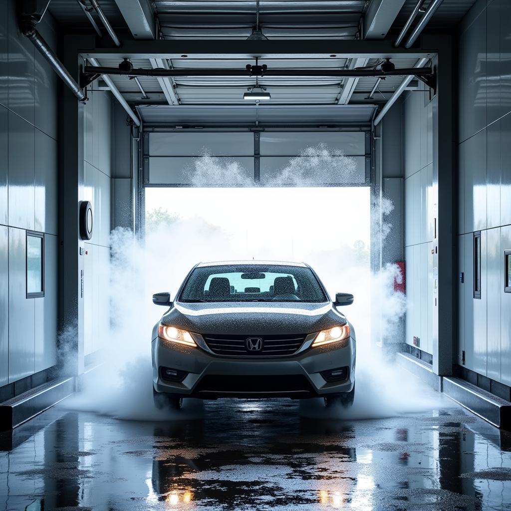 Touchless Automatic Car Wash in Action