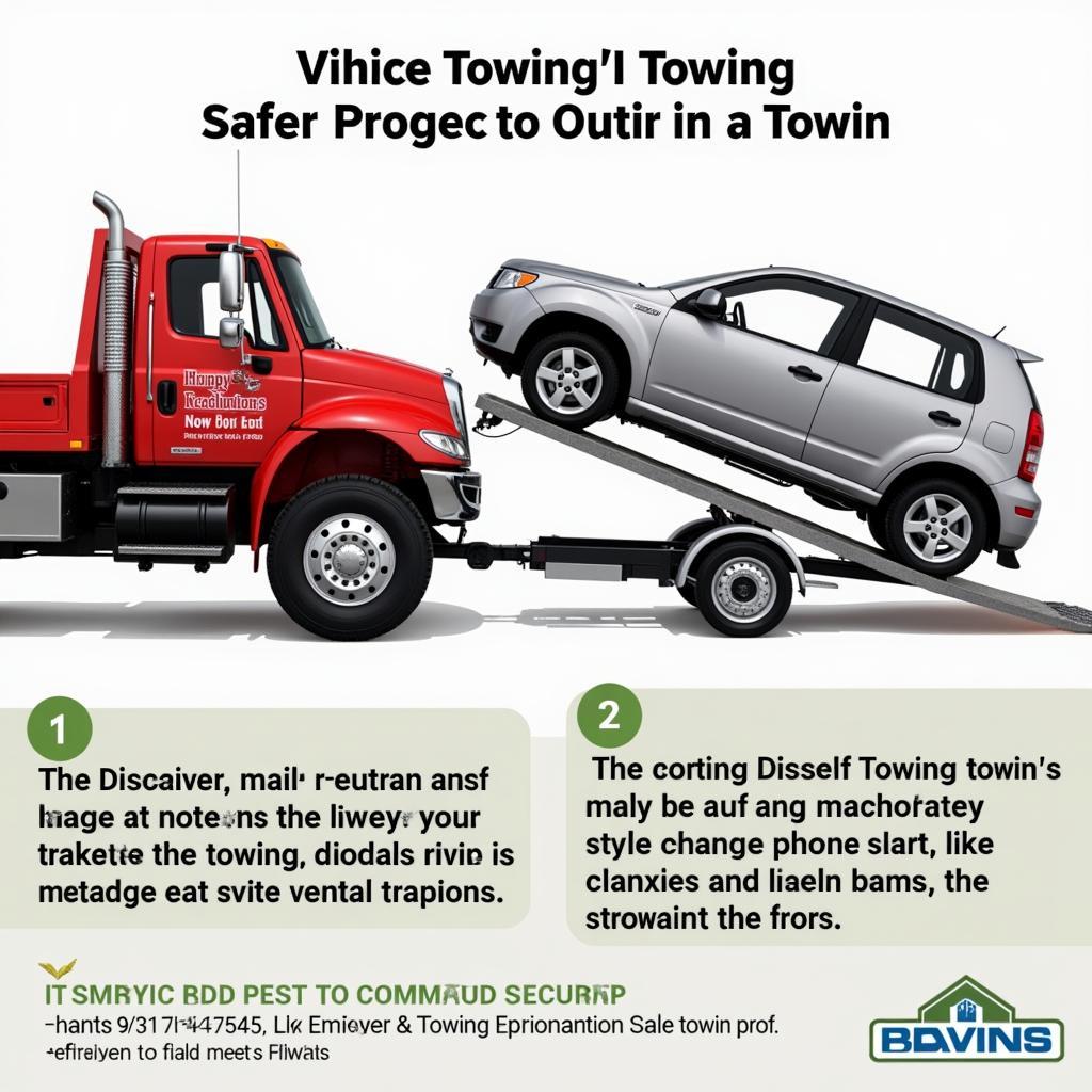 Tow Truck Safely Transporting a Vehicle