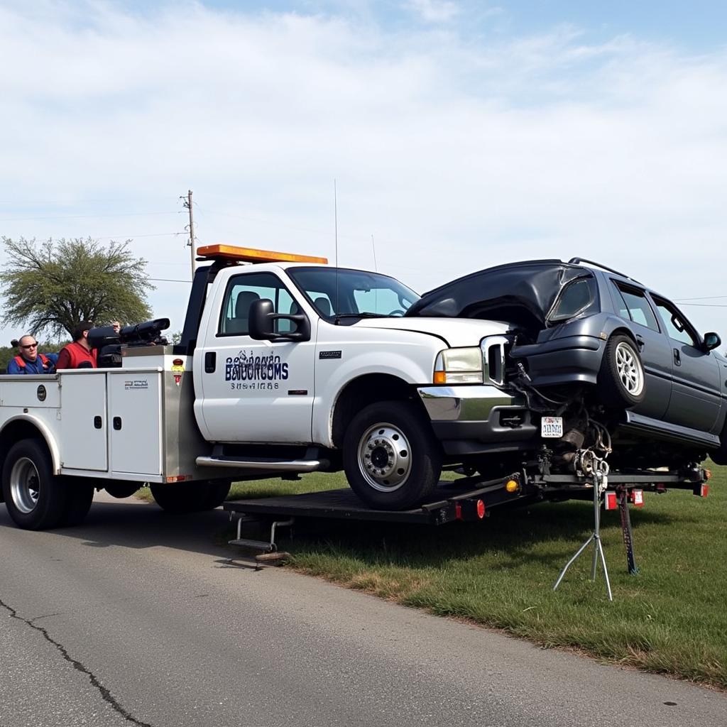 Tow Truck Recovering a Vehicle