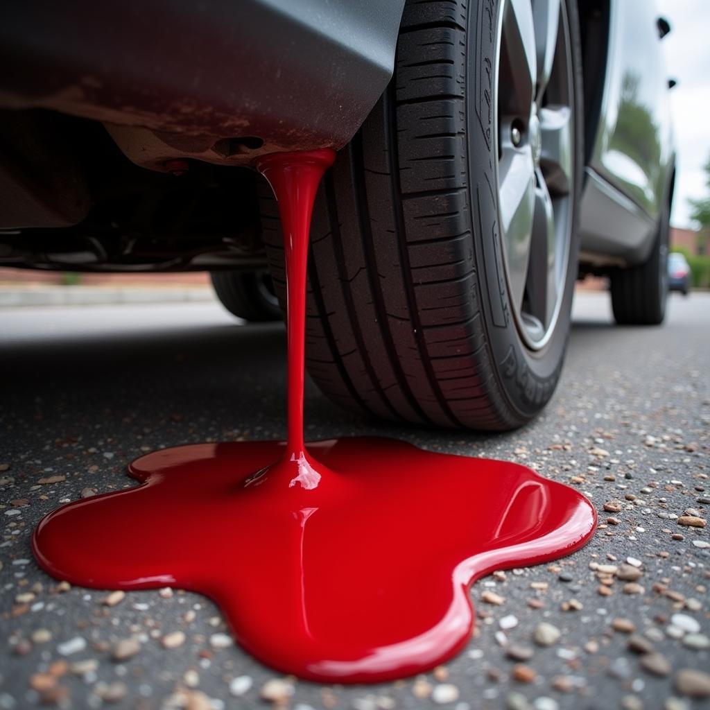 Transmission Fluid Leak Under a Car