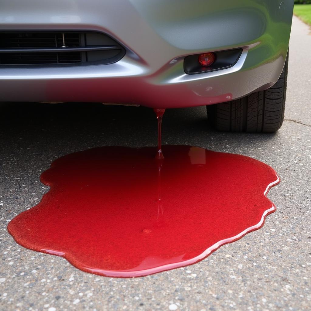 Car with a Transmission Fluid Leak Underneath