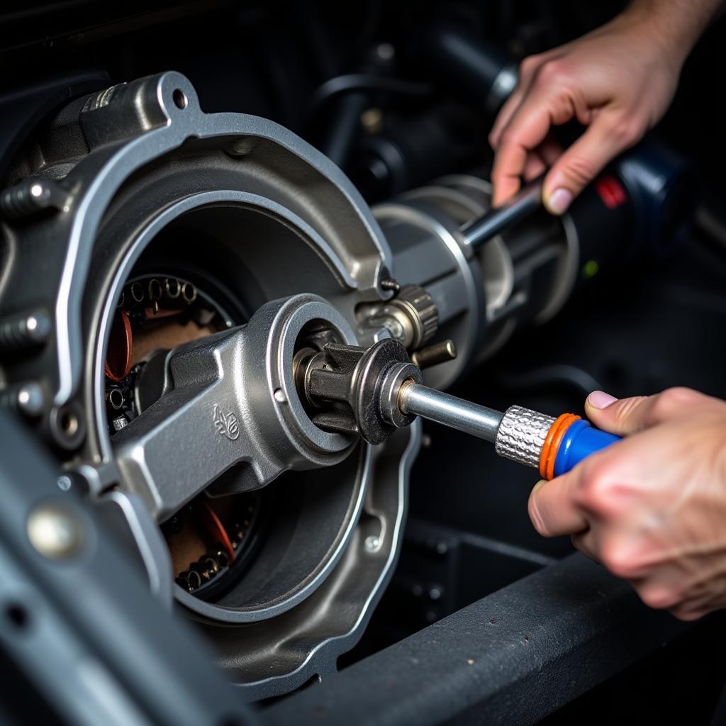 Transmission Service Being Performed in a Moses Lake, WA Auto Shop