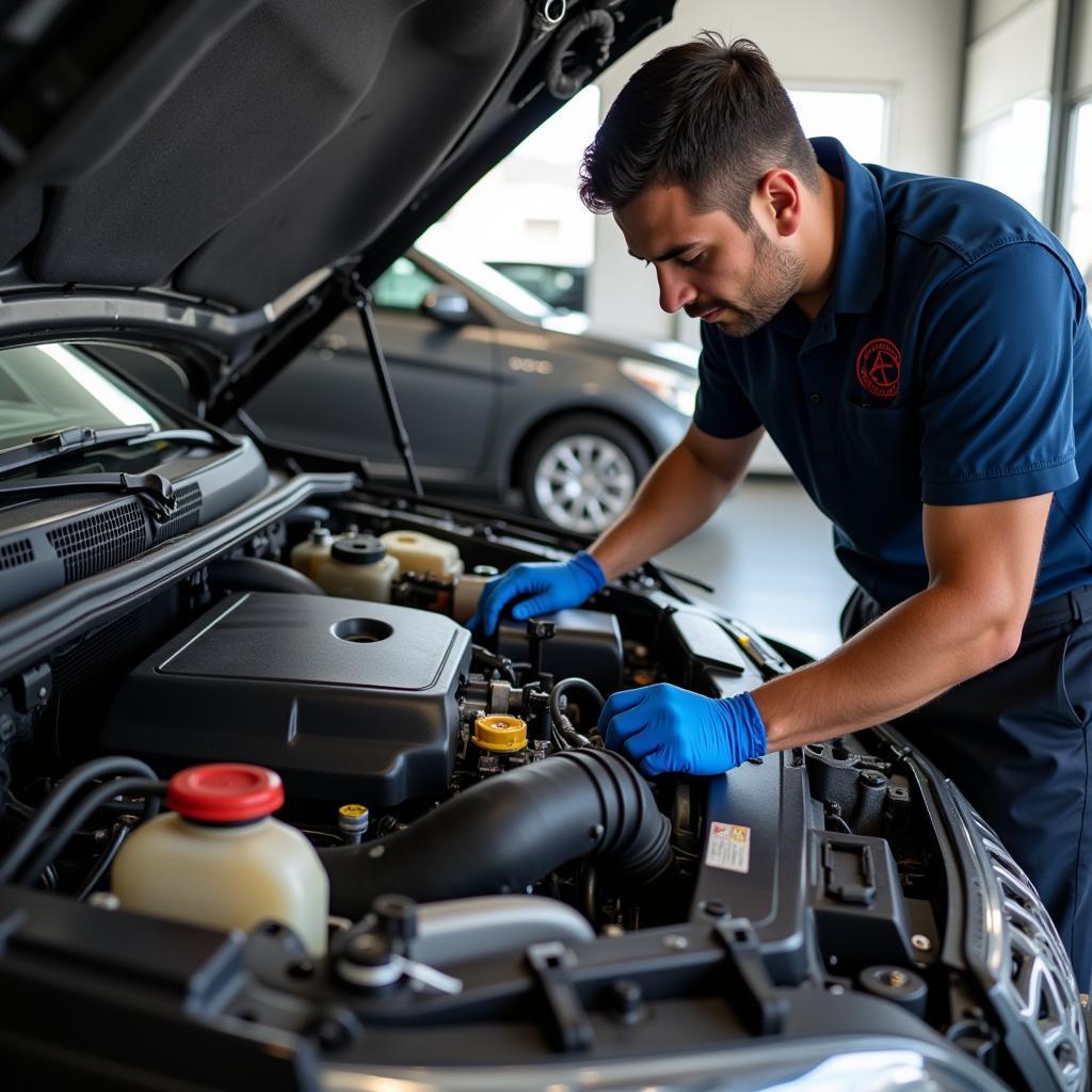 Experienced Auto Service Technician at Work