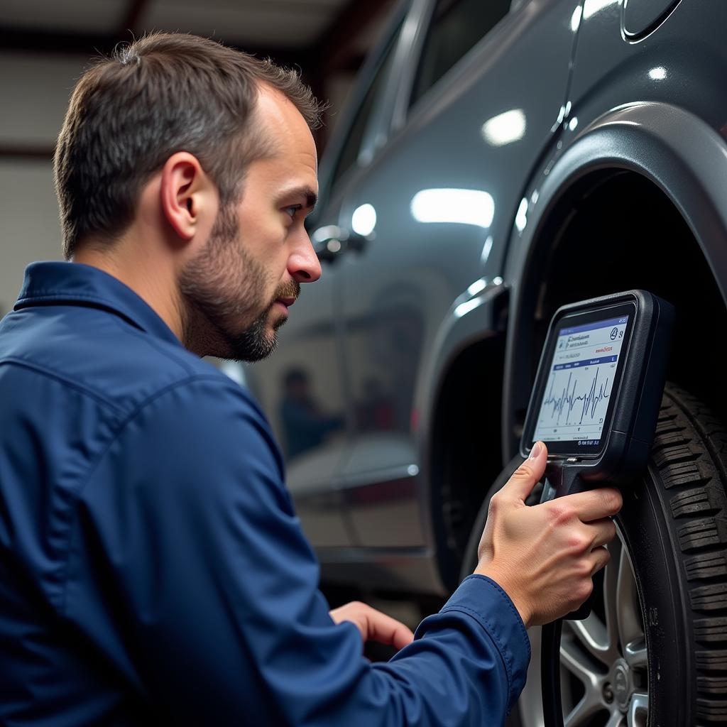 Experienced Technician Diagnosing a Vehicle