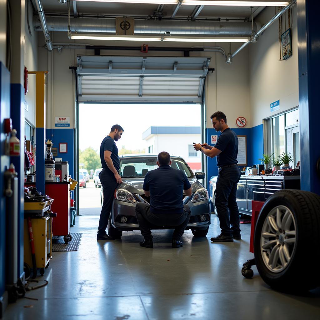 Regular Maintenance at a Turnpike Auto Service Center