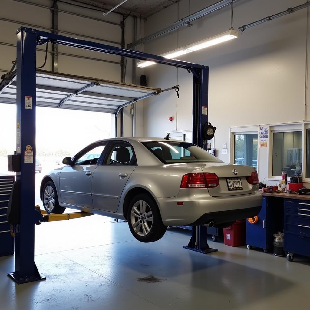 Two-Post Auto Lift in a Painesville Garage