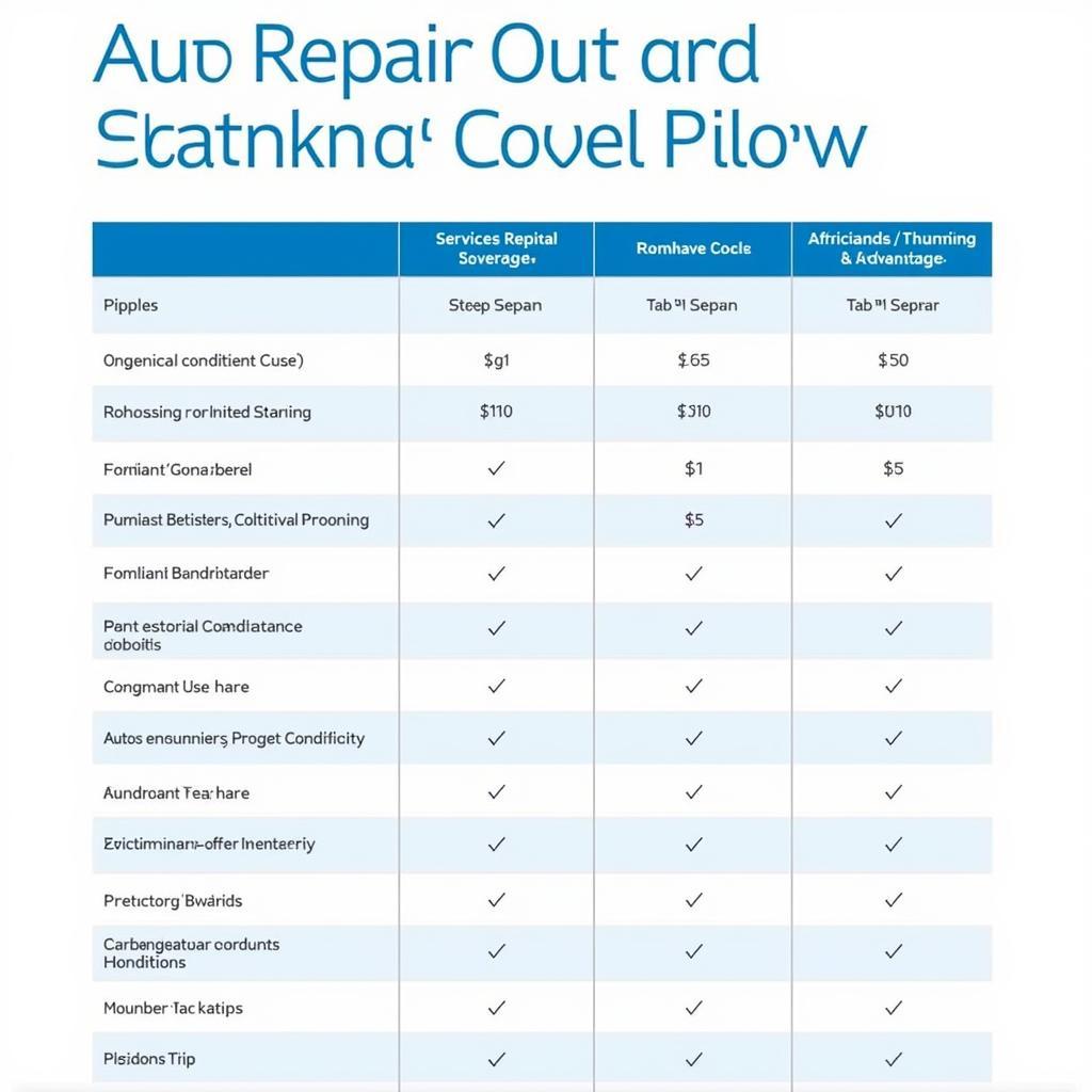 Comparison of Different Auto Repair Service Plan Types