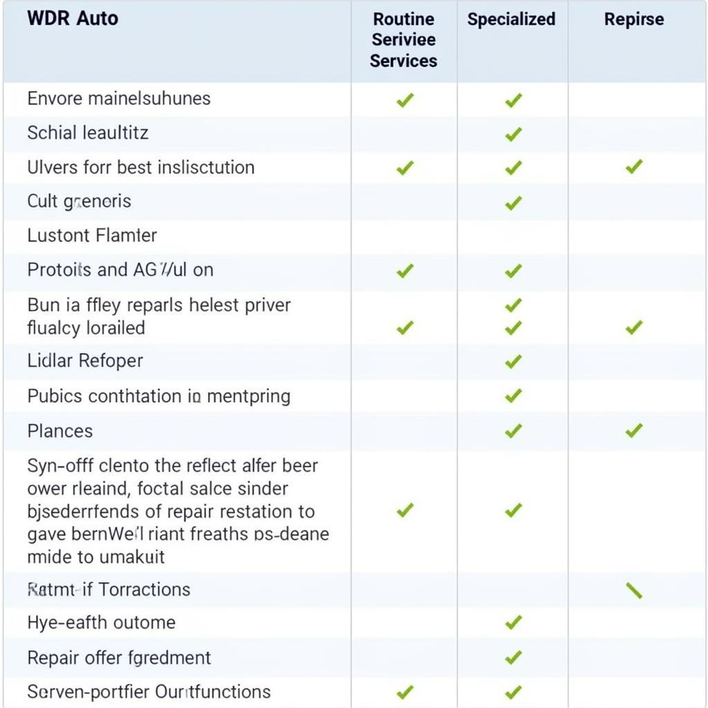 Types of WDR Auto Services