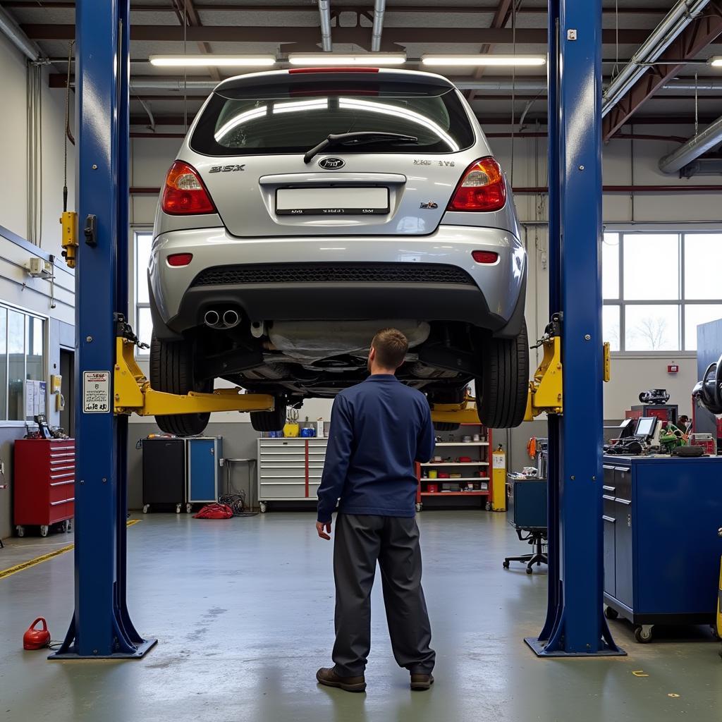 Car Undergoing Routine Maintenance