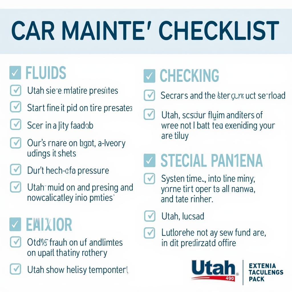 Utah Car Maintenance Checklist