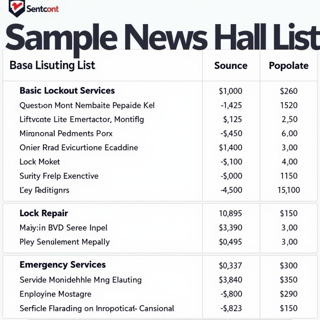 Vancouver Auto Lockout Service Price List