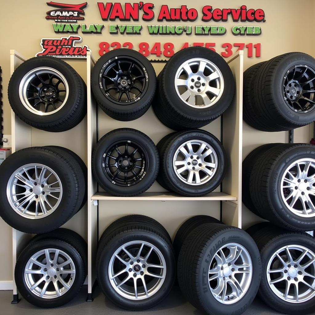 Van's Auto Service & Tire Pros Norwalk Tire Display