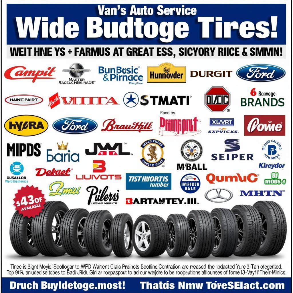 Wide Tire Selection at Van's Auto Service