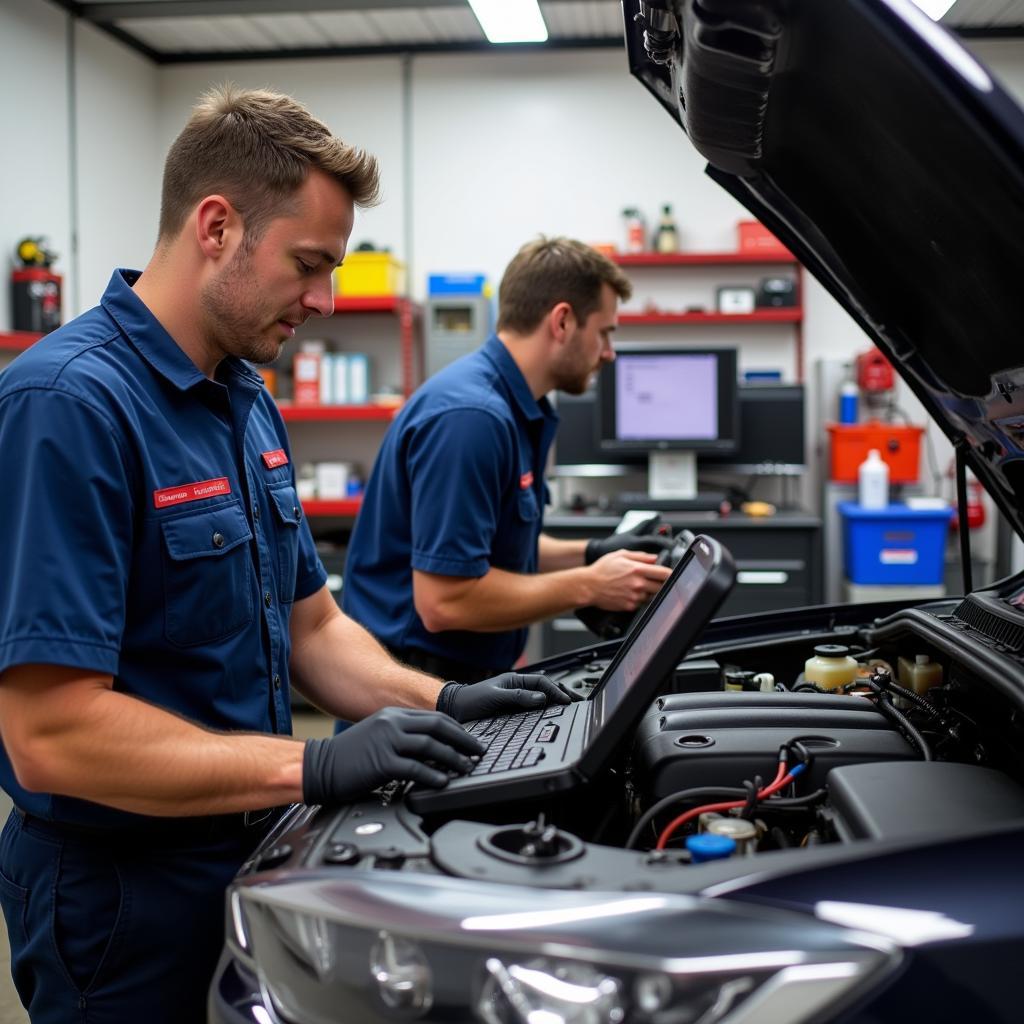 Certified Technicians Working in a Vero Beach Auto Repair Shop