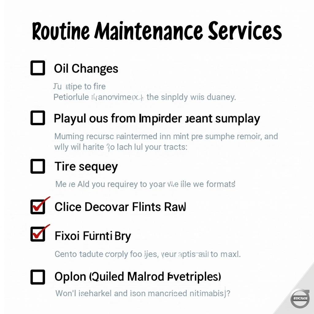 Volvo Routine Maintenance Checklist