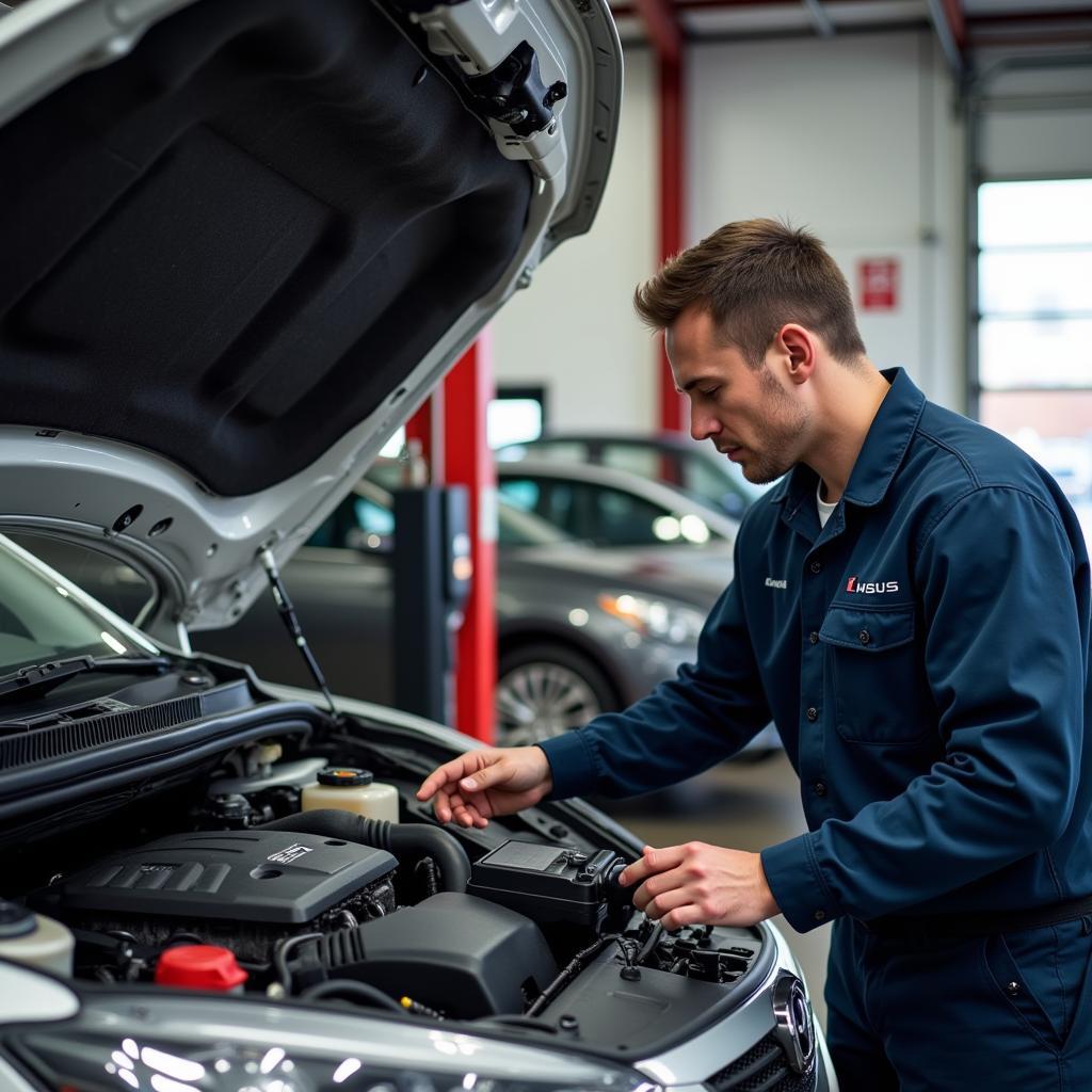 Waldwick Mechanic Working on a Car