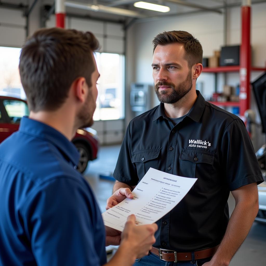 Customer Interaction at Wallick's Auto Service