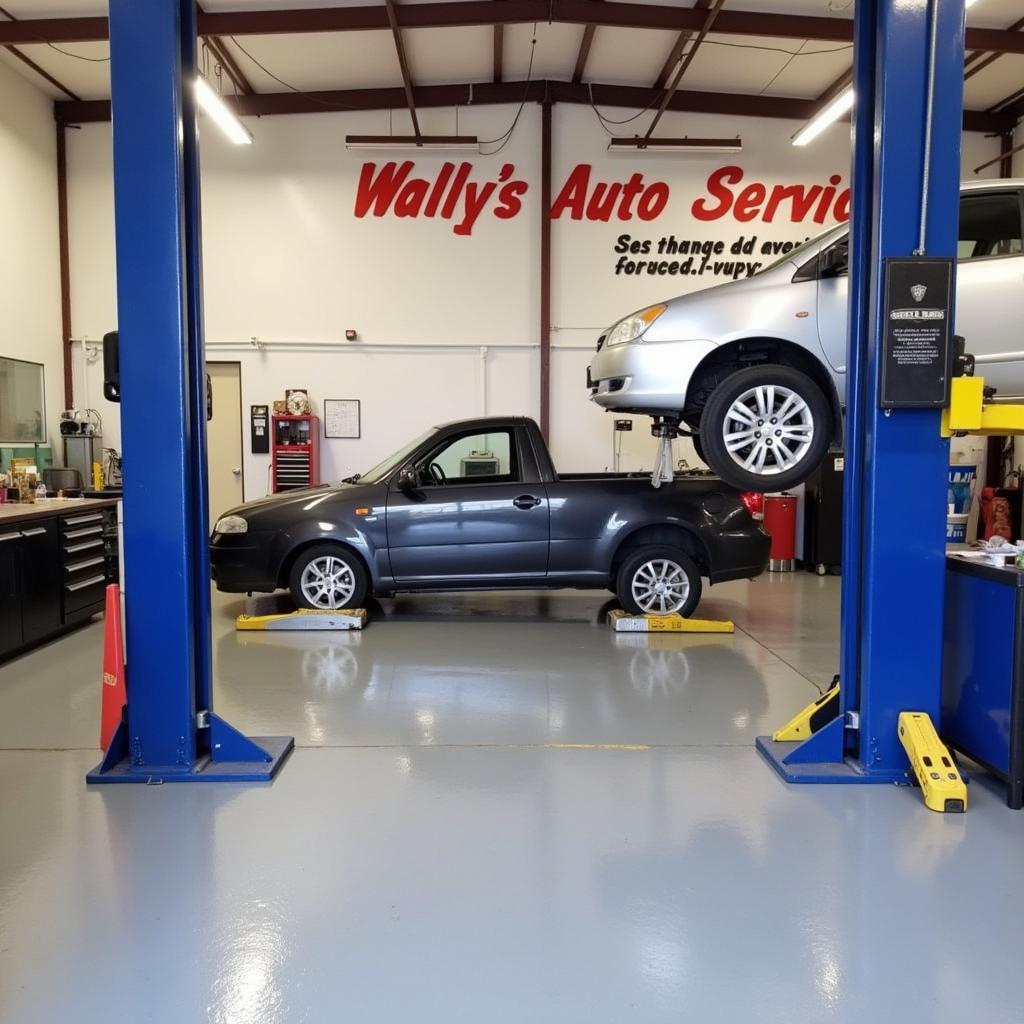 Wally's Auto Service Service Bay in Brooklyn, Ohio