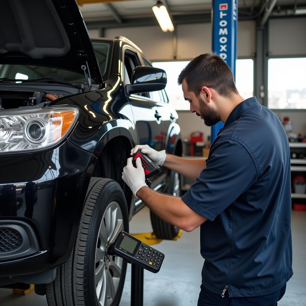 Auto mechanic performing a car service in Washington State