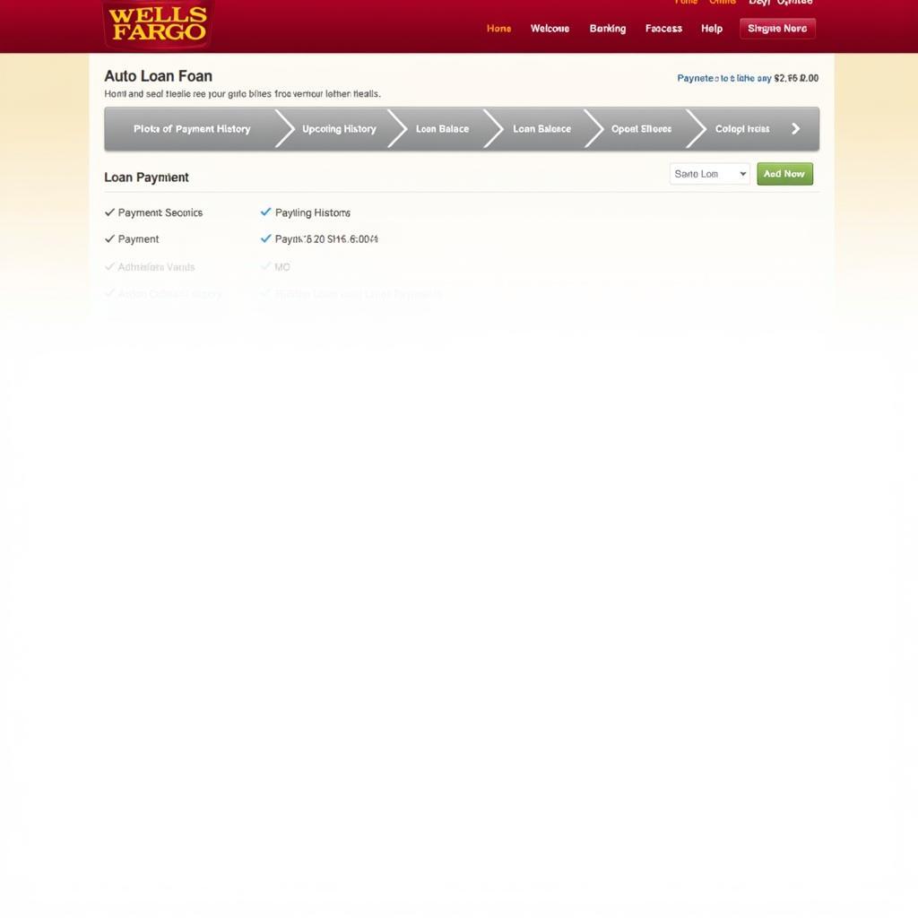 Wells Fargo Auto Loan Account Management Dashboard