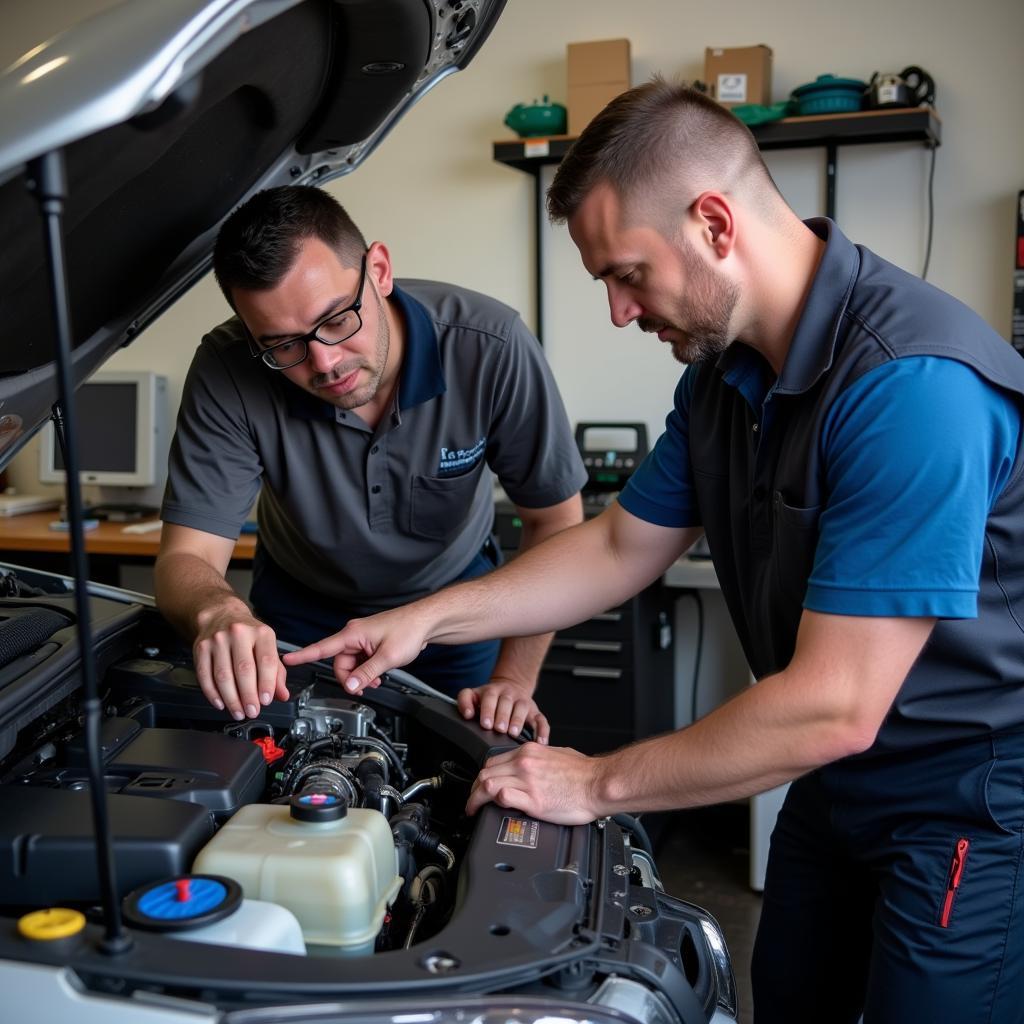 Wentzville Auto Mechanic Discussing Car Repair with Customer