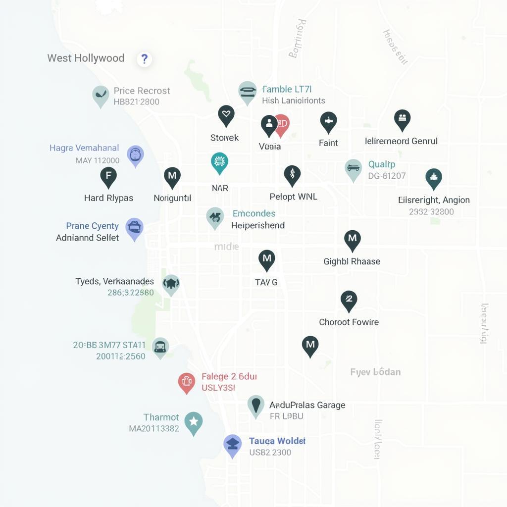 West Hollywood Auto Service Map