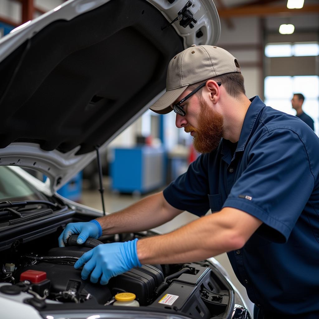 Willard's Auto Service Technician Working on a Car