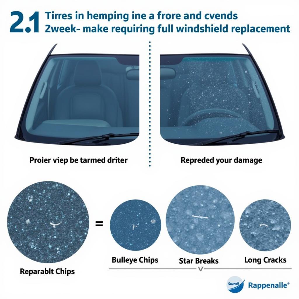 Windshield Chip vs. Crack Illustration