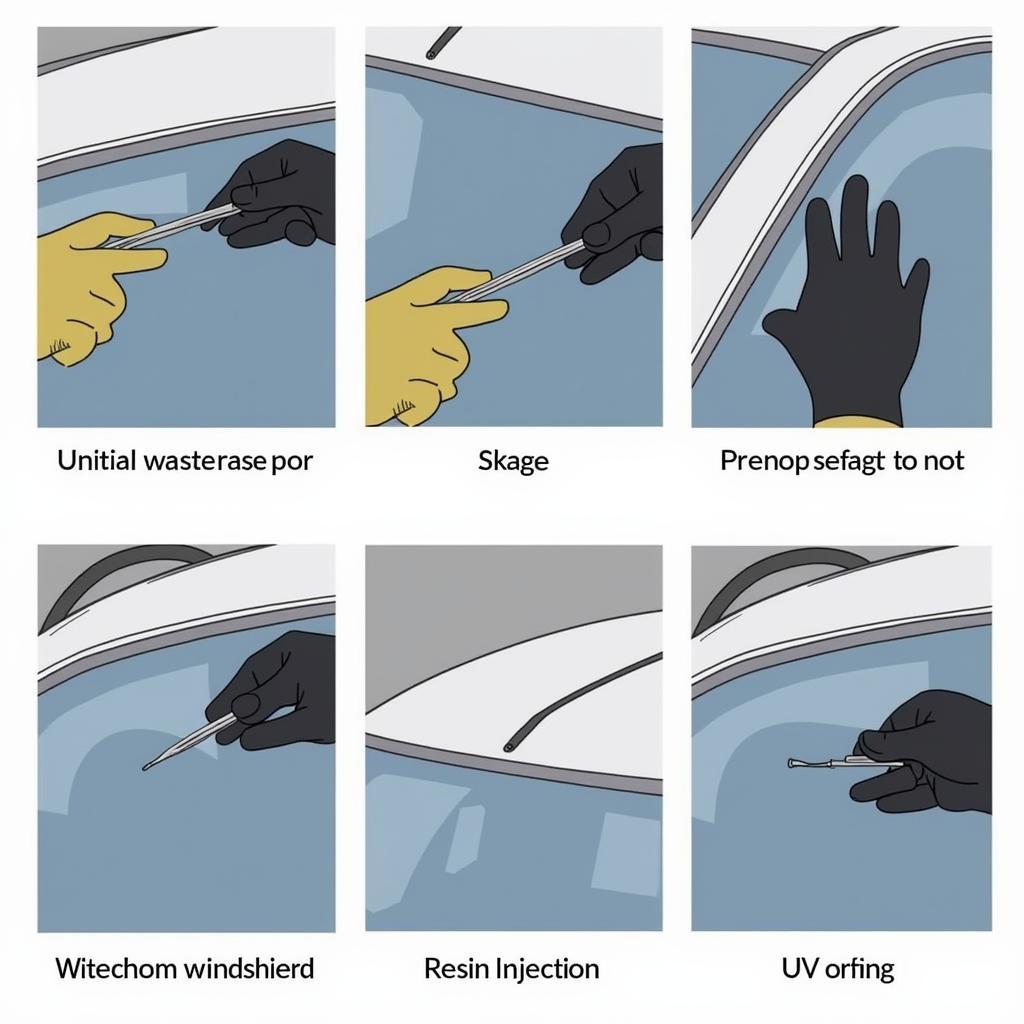 Step-by-step process of windshield chip repair