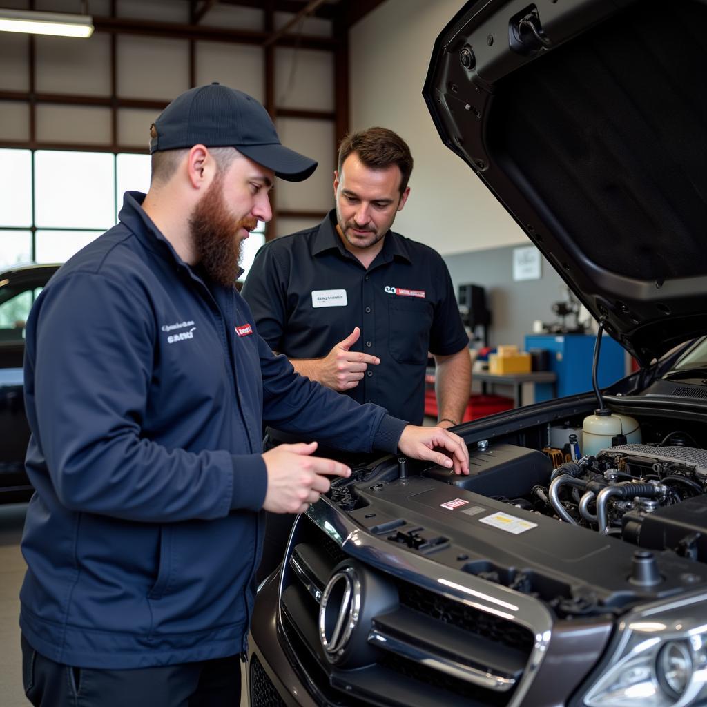 Experienced Winnipeg Mechanic Explaining Car Repair to Customer