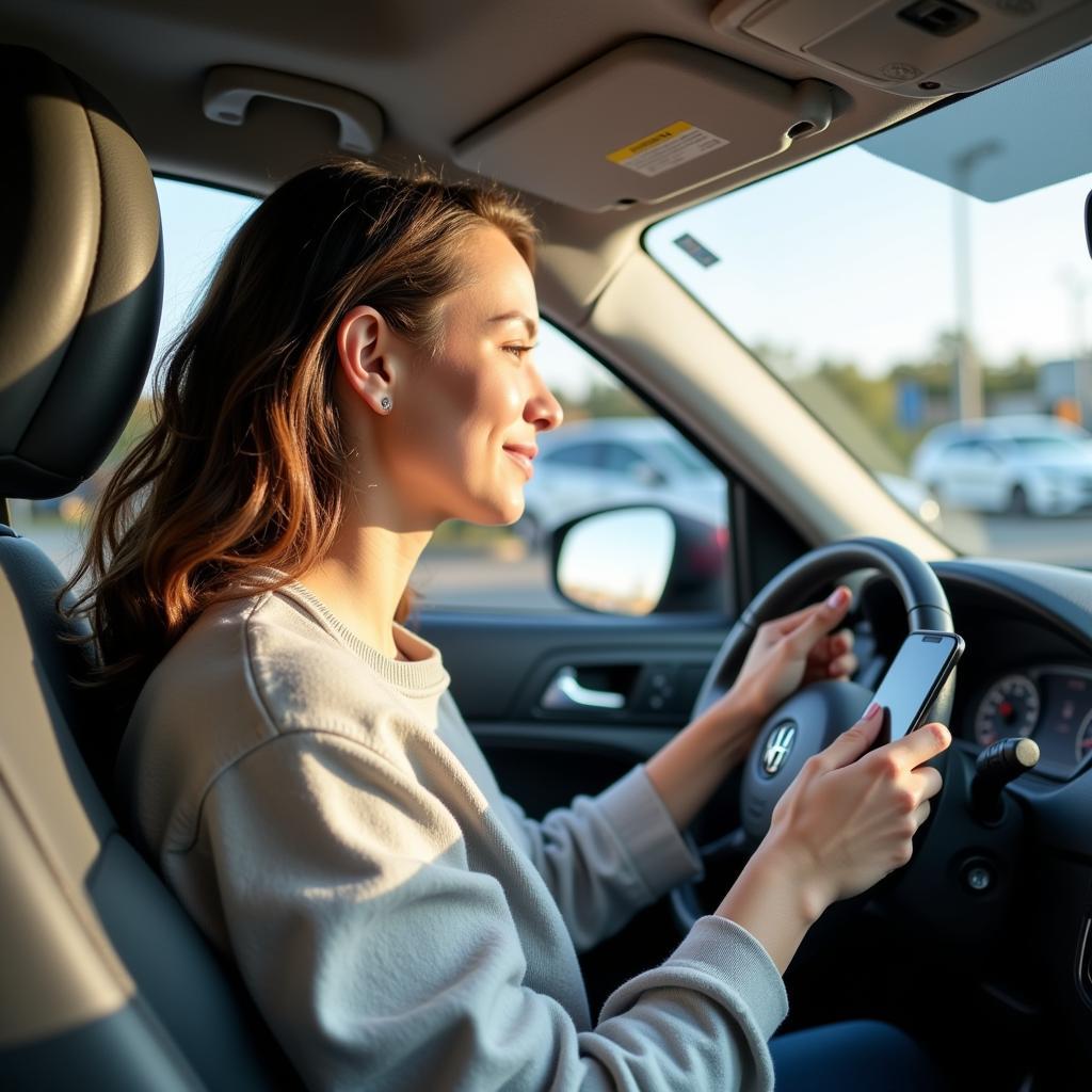 Woman Talking to AAA Customer Service on the Phone