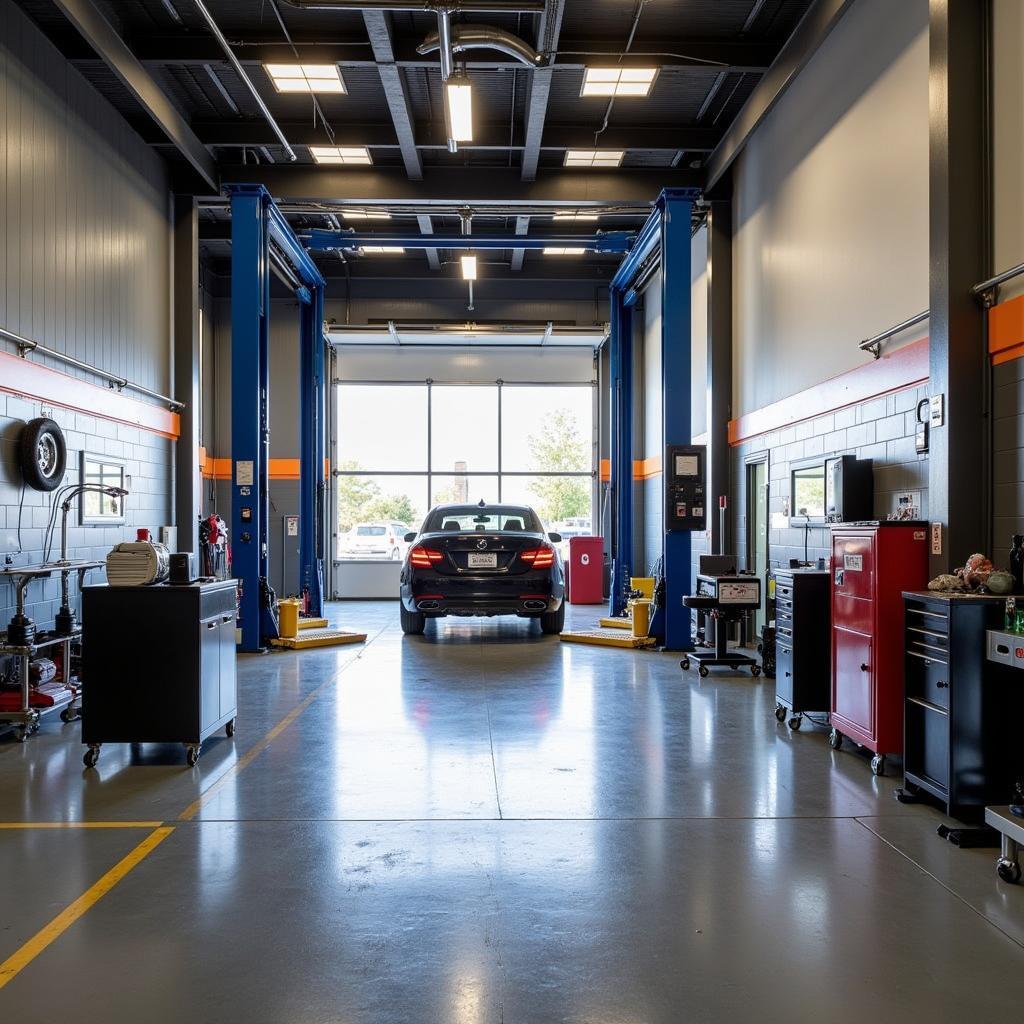 Modern Auto Service Bay at Woodie's in Huntersville