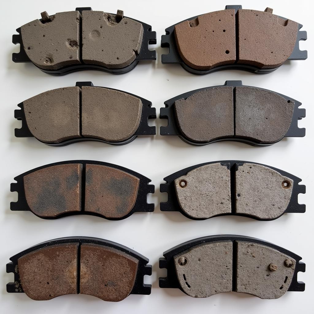 Worn Brake Pads Compared to New Brake Pads