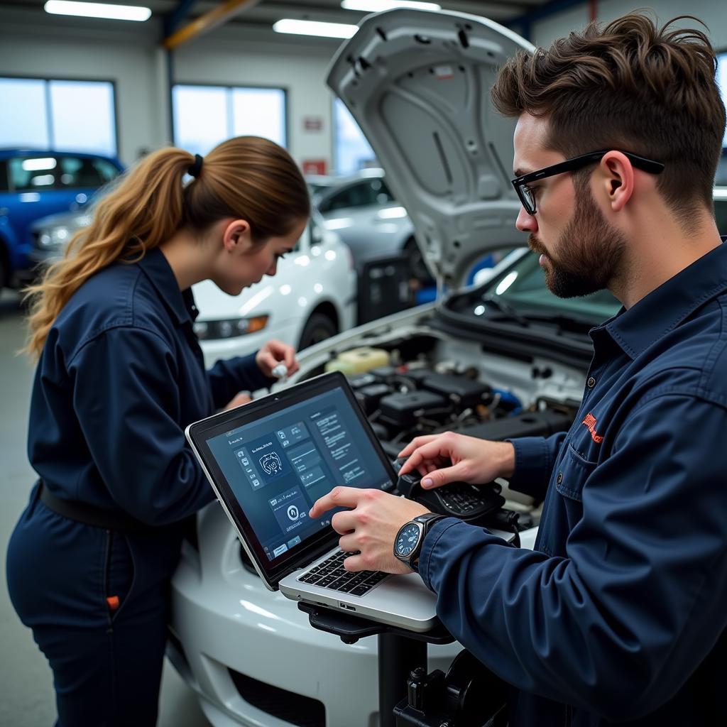 Expert Technicians Performing Diagnostics at Yearwood's Auto Services