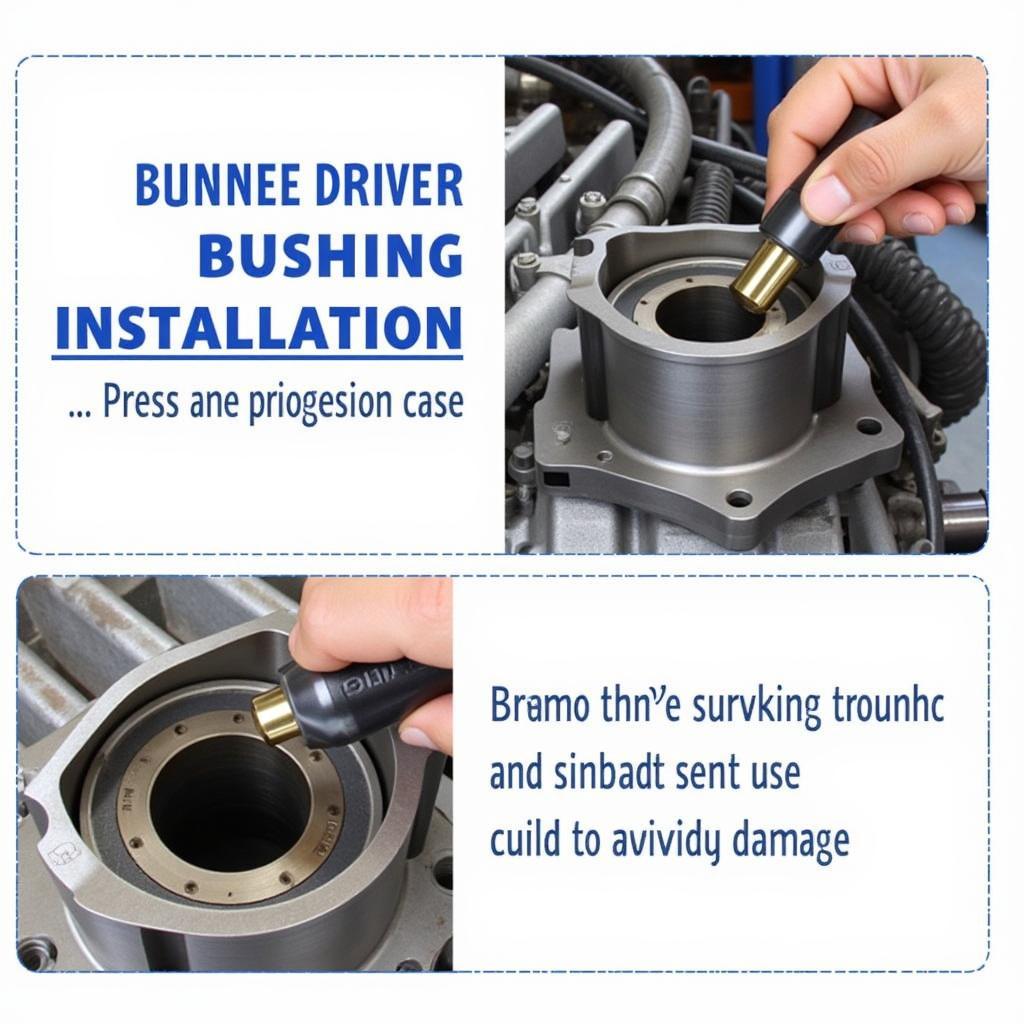 Installing Bushings with a Bushing Driver Set: Close-up view of a bushing driver being used to carefully install a bushing into the 4L60 transmission case.