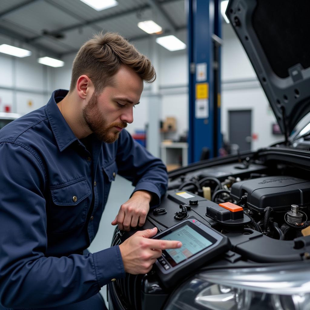 Mechanic Working on a Car in Edenderry