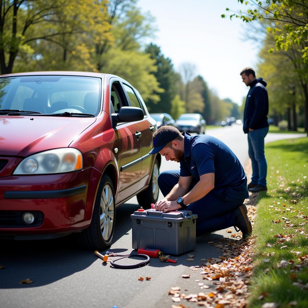 AAA Battery Replacement Service on the Roadside