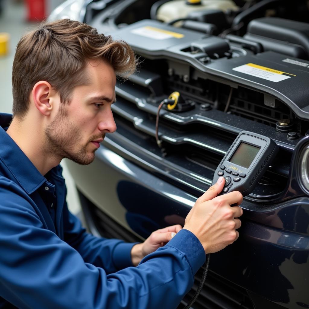 AC Service Technician at Work