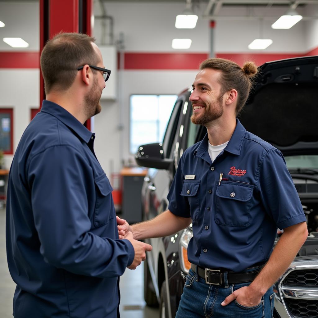 Customer Service Interaction at Adams Auto Service and Bike Shop