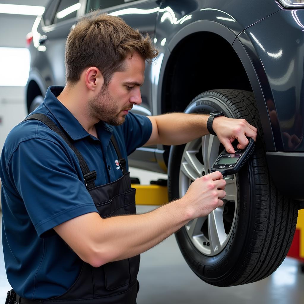 Aday Tire & Auto Services Mechanic Working