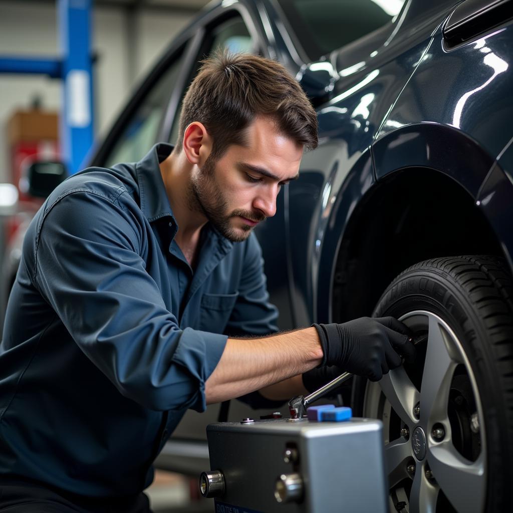 Advantage Auto Services Johnstown Technician Working on a Vehicle