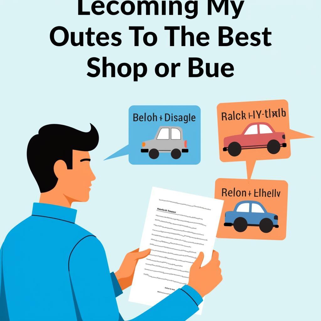 Comparing quotes from different auto repair shops