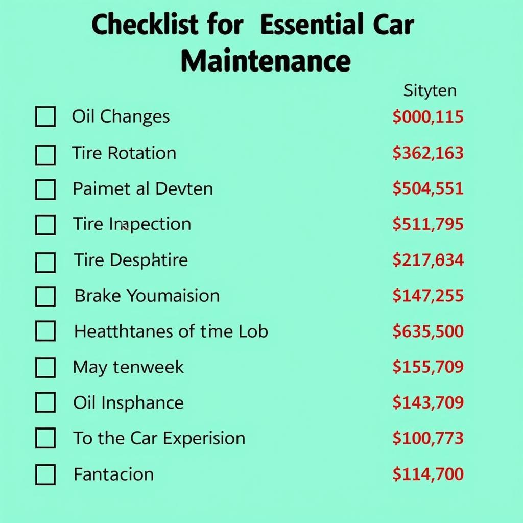 Affordable Car Maintenance Checklist