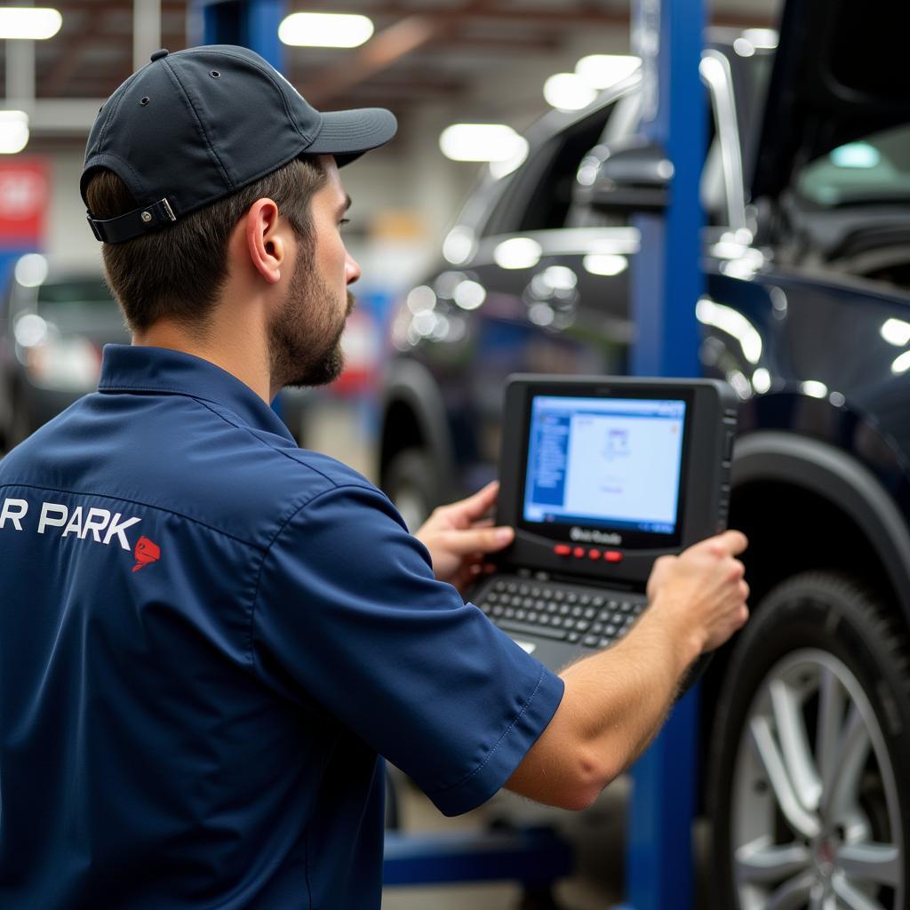 Experienced Technician Working on a Car at Air Park Auto Service Inc.