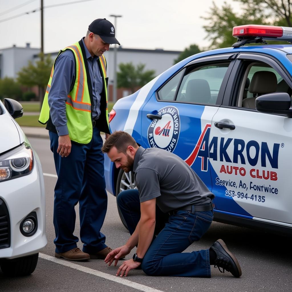 Akron Auto Club Roadside Assistance Scene