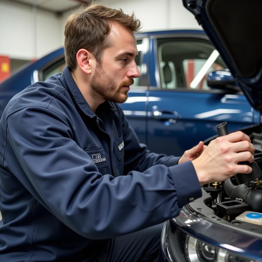 Alico Center Auto and Tire Services Technician Working on a Vehicle