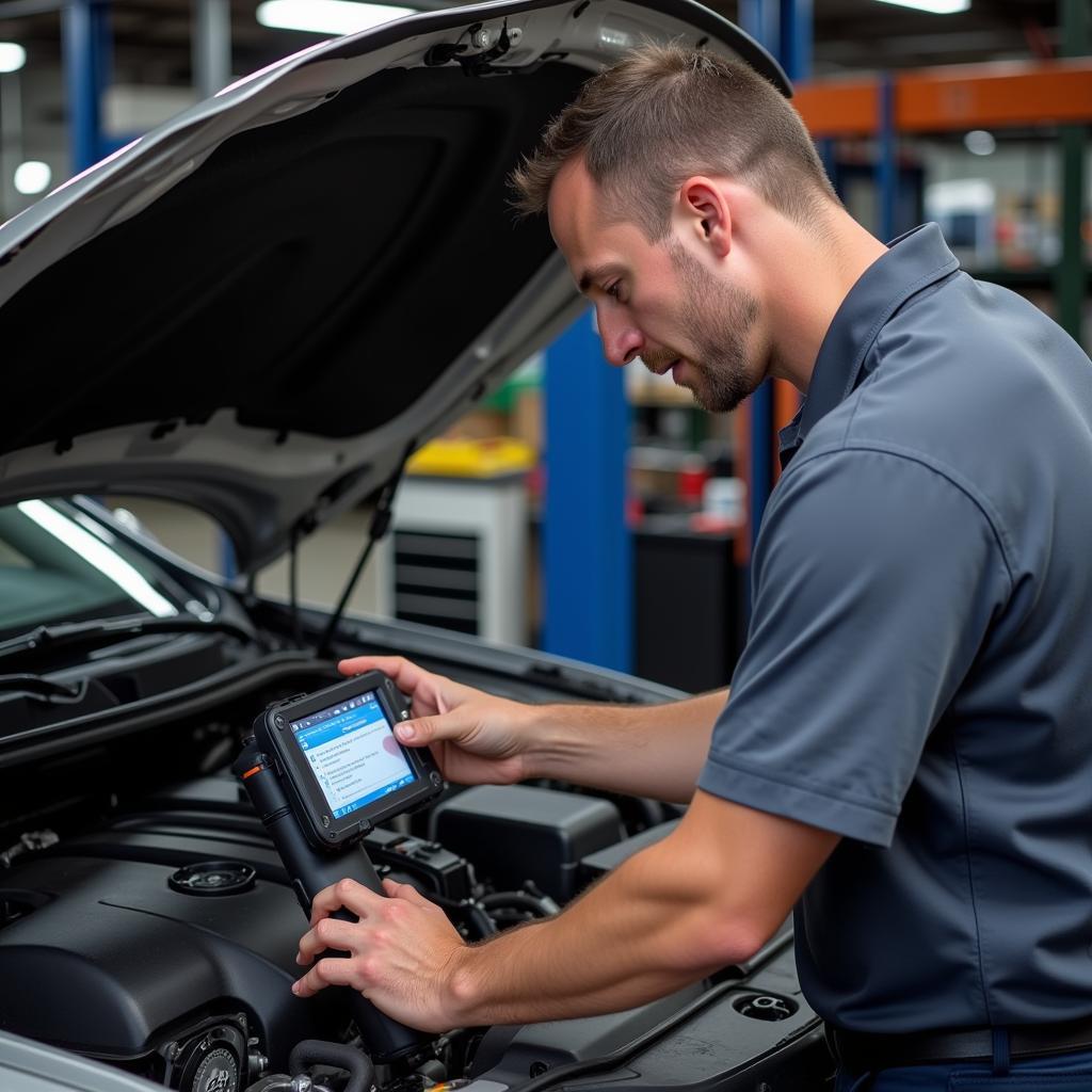 Modern Diagnostic Equipment in Use at Allan's Auto Service